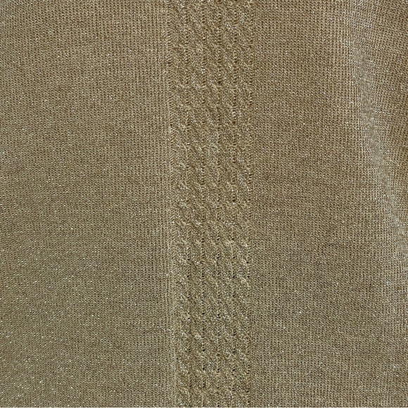 Vintage Alfred Dunner Gold Metallic Blouse M Fits L. Made in USA, Shimmery Retro - Picture 7 of 9